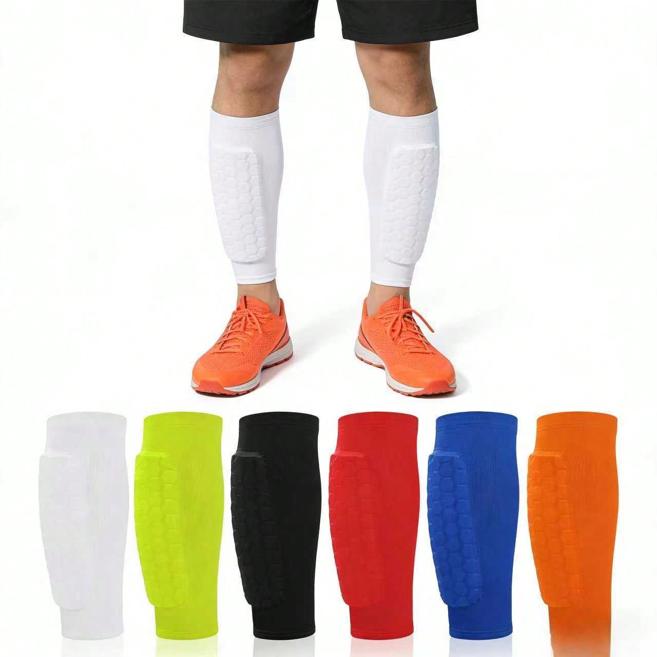 1 Pair Honeycomb Pattern Football Leg Sleeves, Anti-Slip Compression Leg Sleeves, Football Sports Accessories, Provide Support For Football Training