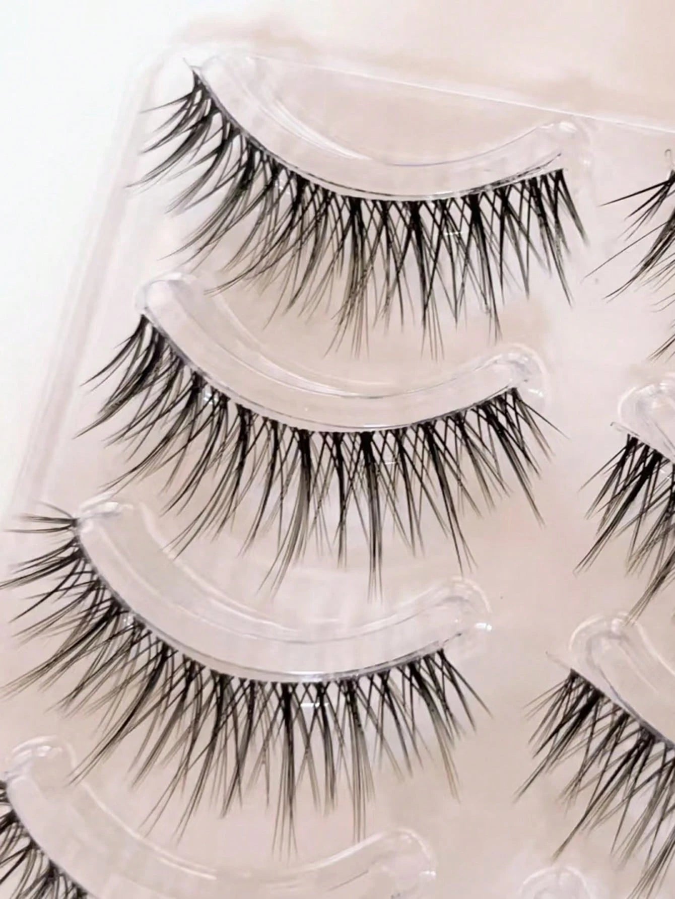 10pcs Tinted Naturalistic Mixed-Asian Curly One-Piece False Eyelashes Strip Lashes,Lashes,Eyelashes,Fake Lashes