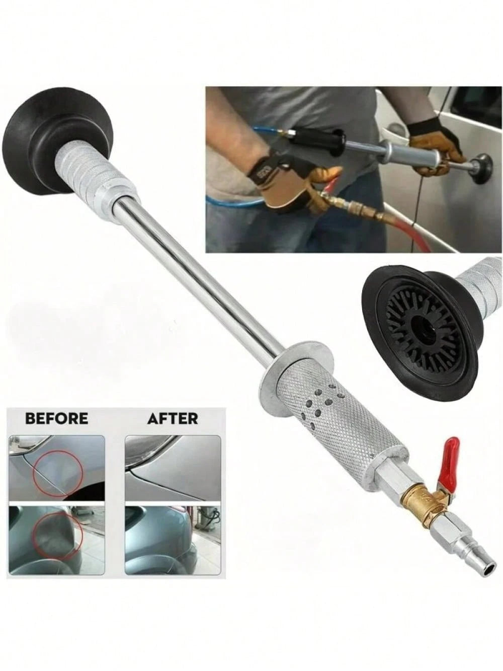 1pc Car Dent Puller Air Pneumatic Dent Puller Tools For Car Dent Repair, Auto Body Repair Suction Cup Slide Hammer Tool Kit Hand Tools With Accessories