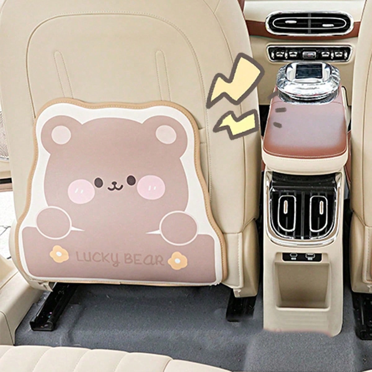 1pc Car Seat Kick Mat, Cute Tulip Car Rear Seat Protector Anti-Dirt Mat, Car Interior Accessories