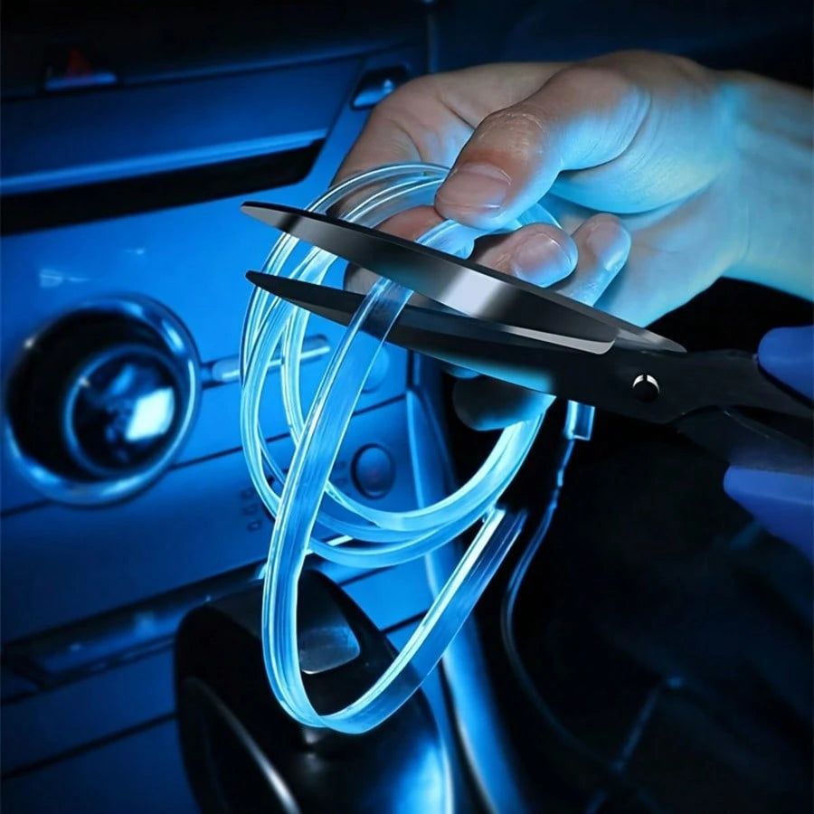 1pc New Noiseless Car Interior Ambient Light, Smartphone APP Control EL Glow Line Hidden LED Light, No Wiring Required