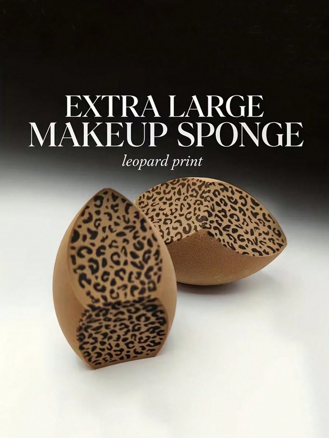 1pc Oversized Leopard-Print Makeup Sponge-Soft, Oval-Shaped, And Suitable For Both Wet And Dry Use. Featuring A Three-Sided Design, It Works Well With Liquid Foundation And Concealer, Making It Ideal
