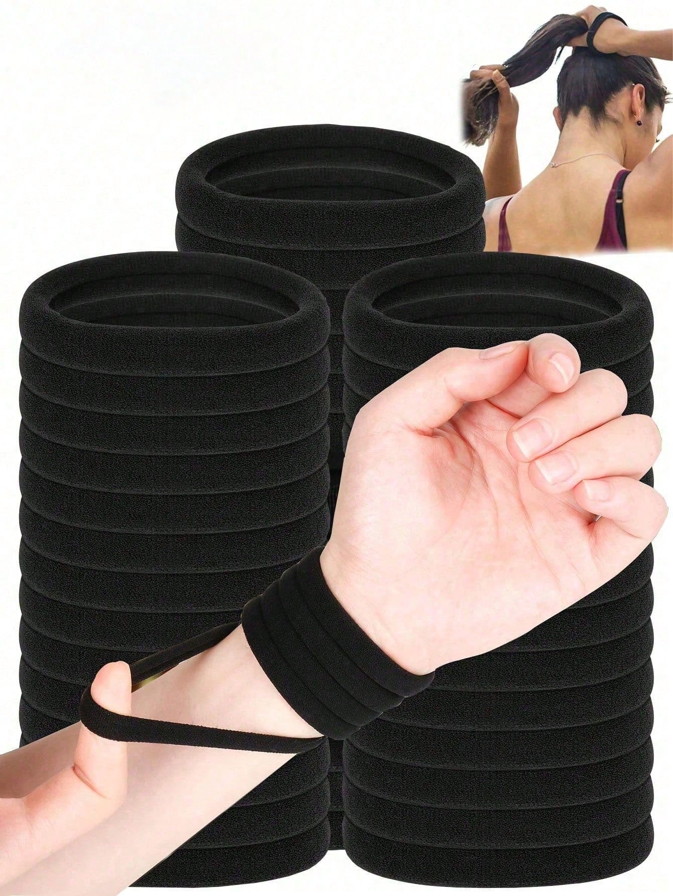 200pcs Fashionable Minimalist High Elasticity Thick Hair Bands, Seamless High Elasticity Rubber Bands, Suitable For Daily Outings And Various Hairstyles, Suitable For Women, Can Effectively Fix Long H