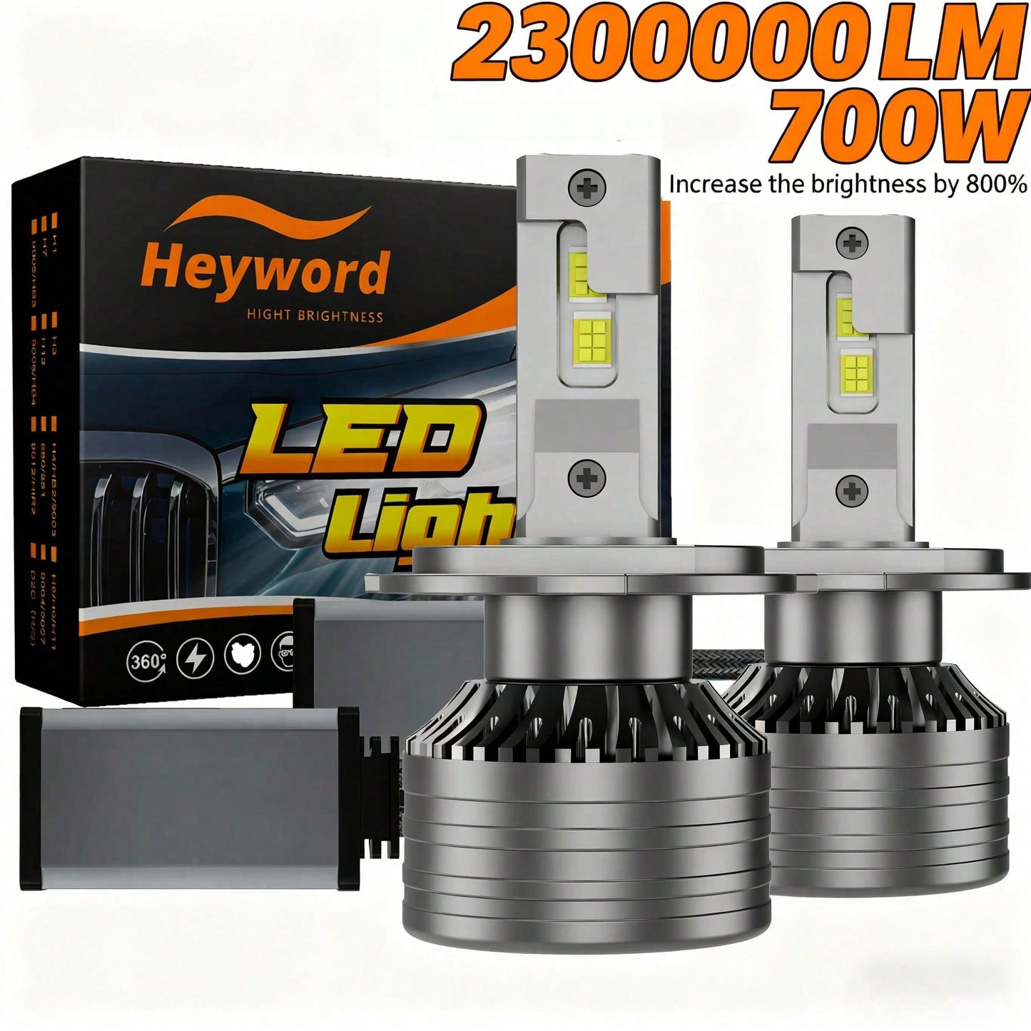 2Pcs H7 H4 Led Car Headlight Bulbs Canbus H1 160W 60000LM H11 H9 Led Lamp HB3 9005 HB4 9006 LED 6000K 12v 24v Fog Lights
