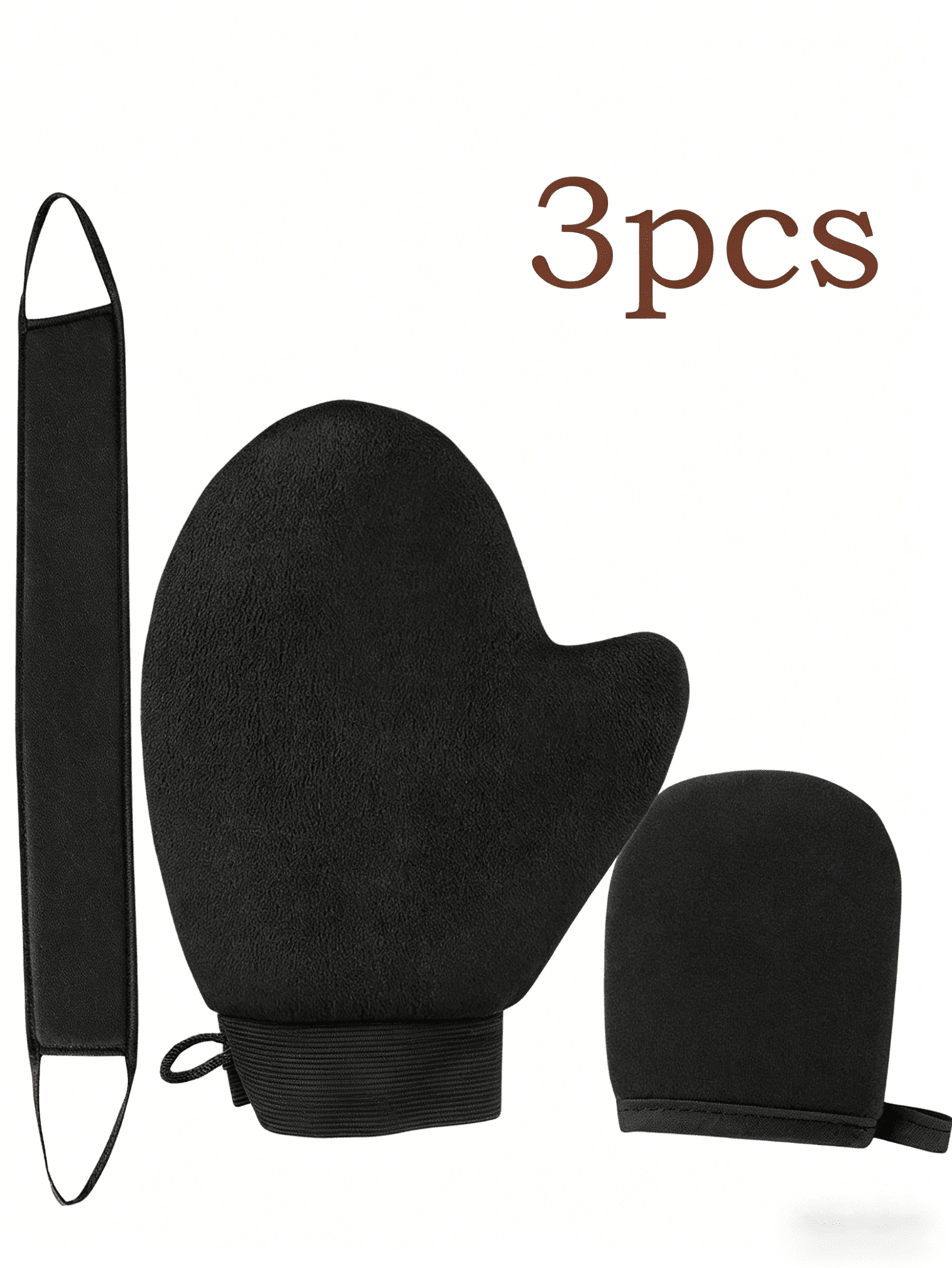3pcs Self-Tanning Gloves And Back Applicator, Suitable For Face & Body Tanning Gloves, Back Applicator, Body Lotion Applicator Gloves, Quick Tanning Oil And Sunscreen Massage Care