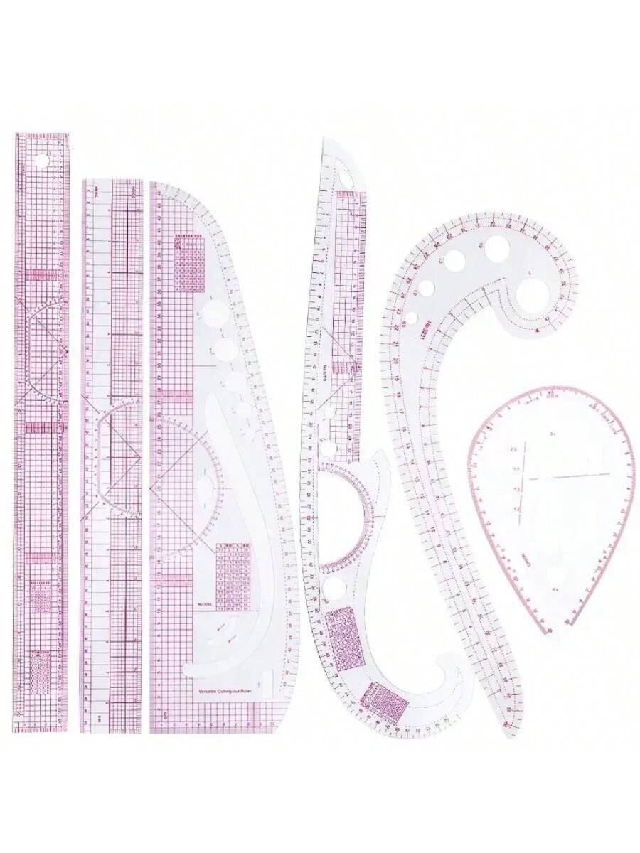 4-10pcs PVC Plate Placing Ruler Clothing Proportion Plate Making Curve Cutting Sewing Tools Multi-Functional Pattern Rule Drawing Template DIY Sewing Accessories Tool Kit