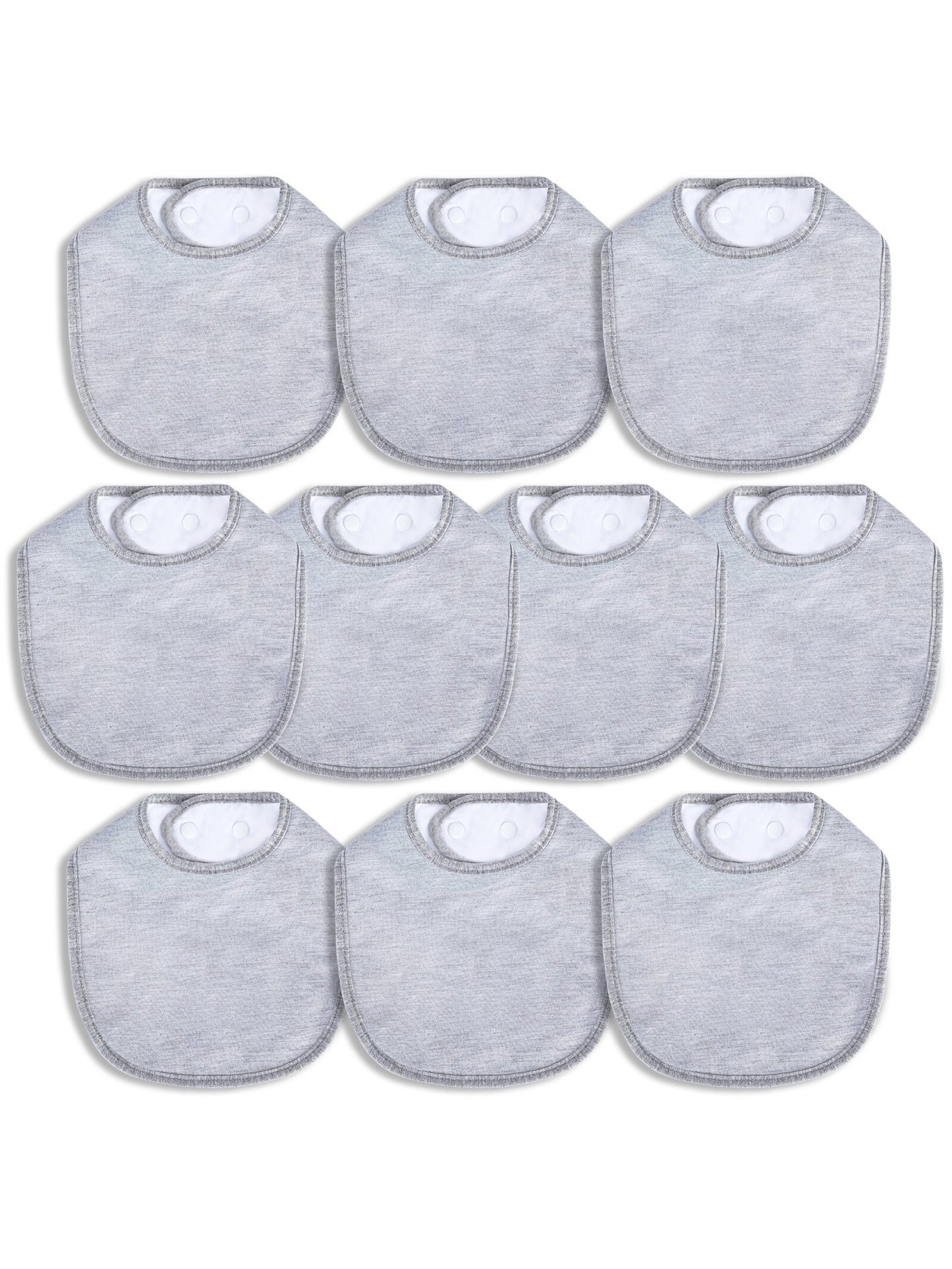 Baby Bibs Waterproof 100% Cotton Super Soft and Absorbent Unisex Bibs With Adjustable Snap for Baby Boys and Girls 0-36 Months 10 Pack