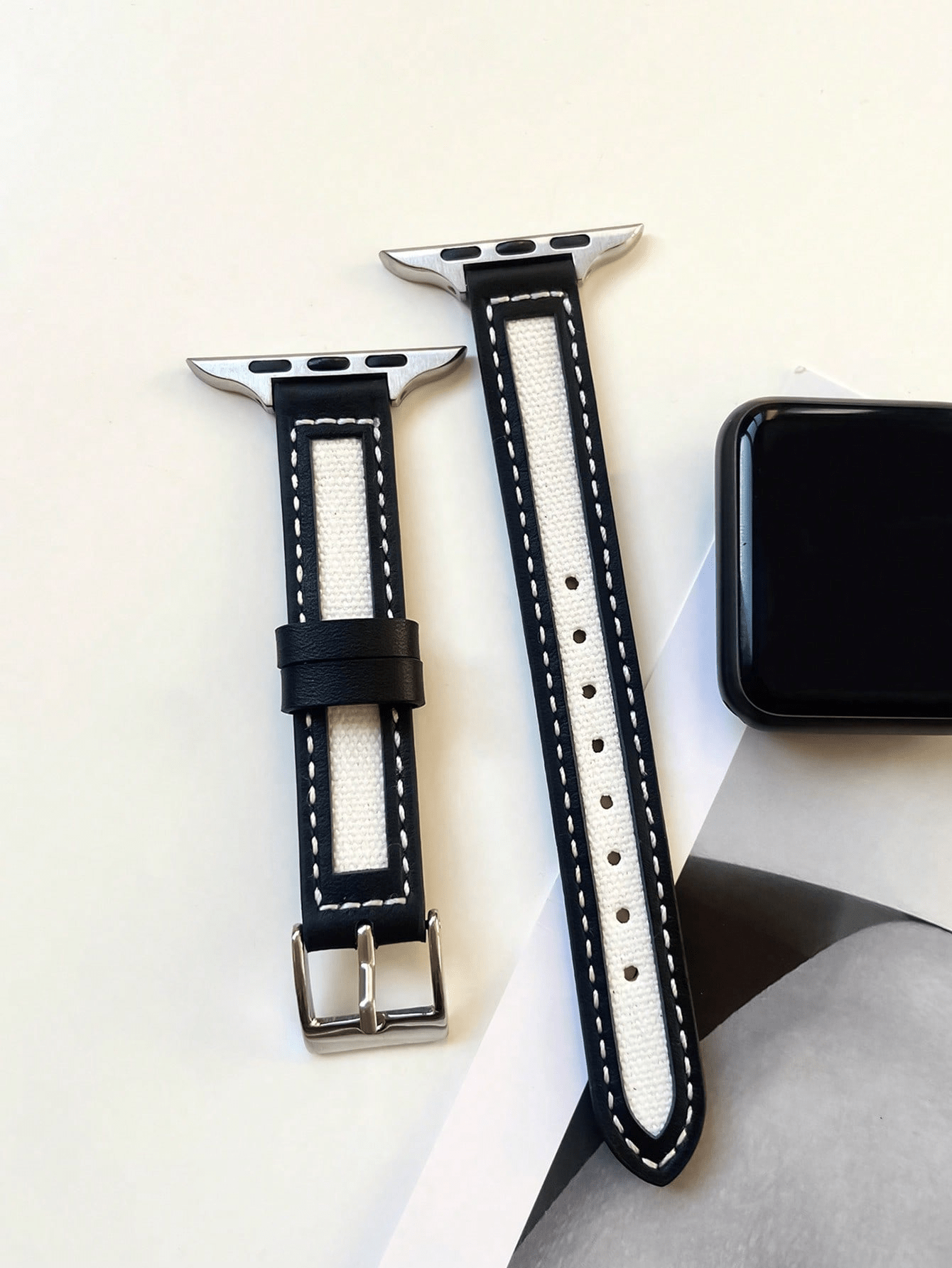 Band, Minimalist & Fashionable Canvas Strap, Compatible With Apple Watch Series 1/2/3/4/5/6/7/8/9/10/SE/Ultra, Metal Buckle Quick Release Design, Fits 38mm 40mm 41mm 42mm 44mm 45mm 49mm, Business Casu