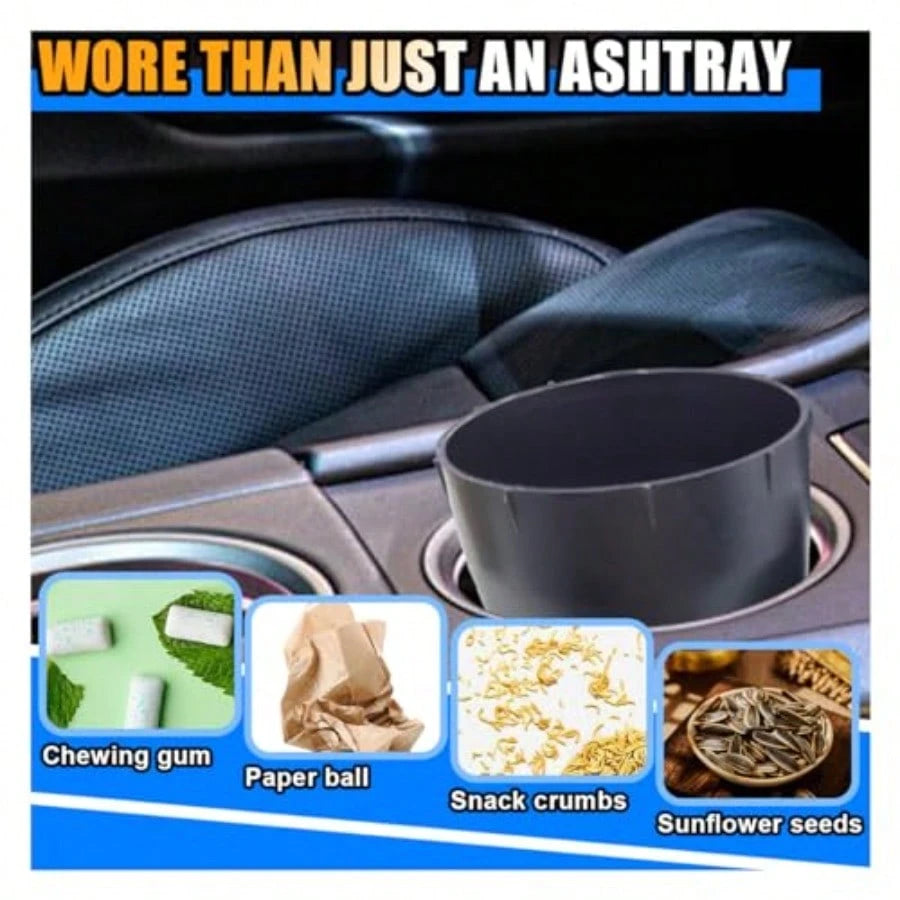 Black Smokeless Ashtray, Jumbo Butt Bucket Ashtray, Portable Plastic Ashtray, Self-Extinguishing Cup Car Ash Holder Automotive Ashtray Bucket For Car Truck Home Office