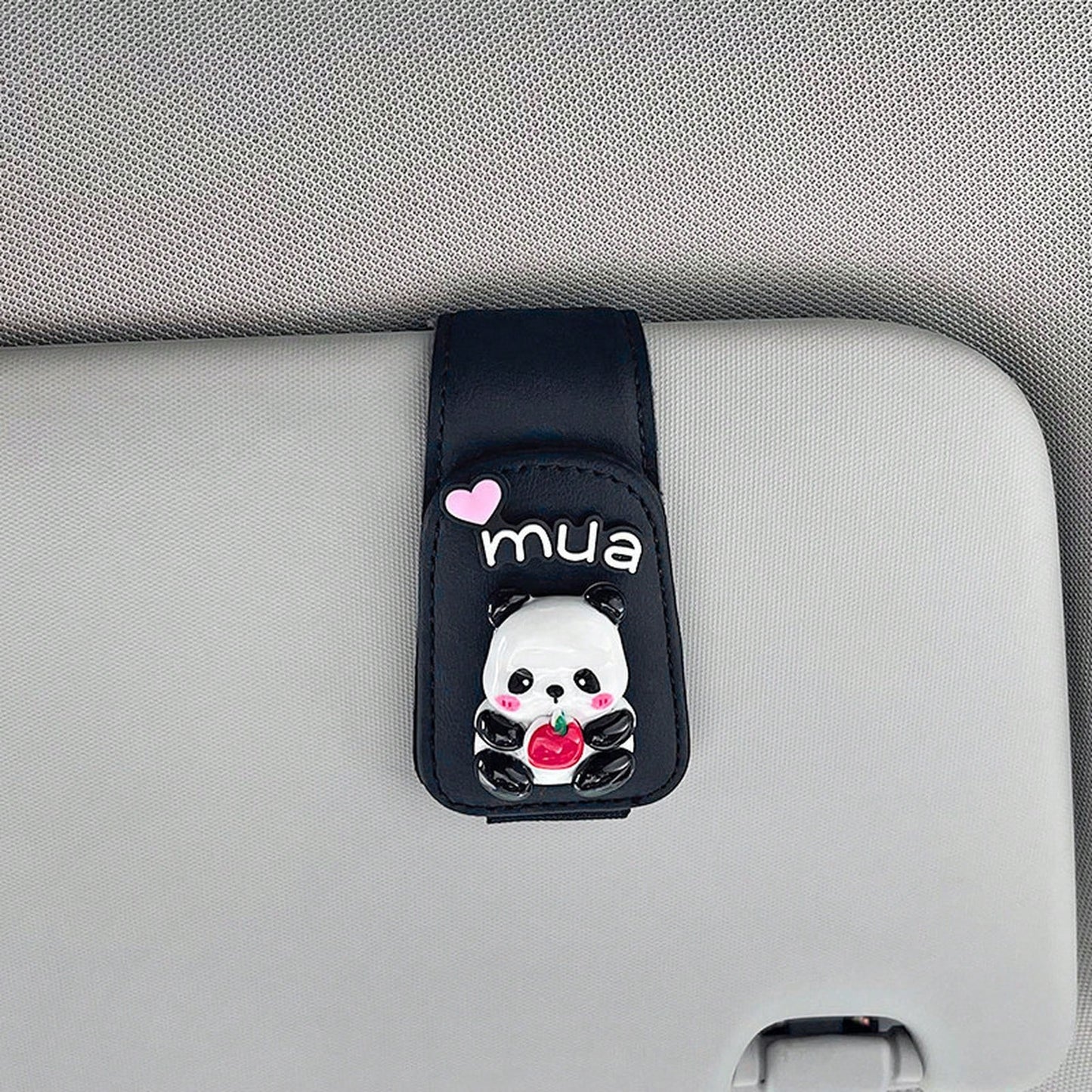 Cute Panda Car Glasses Clip For Sun Visor, Magnetic Sunglasses Holder, Car Interior Accessory