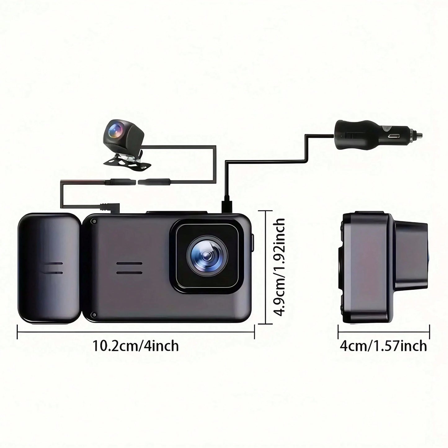 Dash Camera For Cars, 1600P Dual Dash Cam With Front & Interior Recording- IR Night Vision, Loop Recording, Wide-Angle DVR, 2.0-Inch IPS Screen, Car Dashboard Recorder (Optional 32GB Card Included)