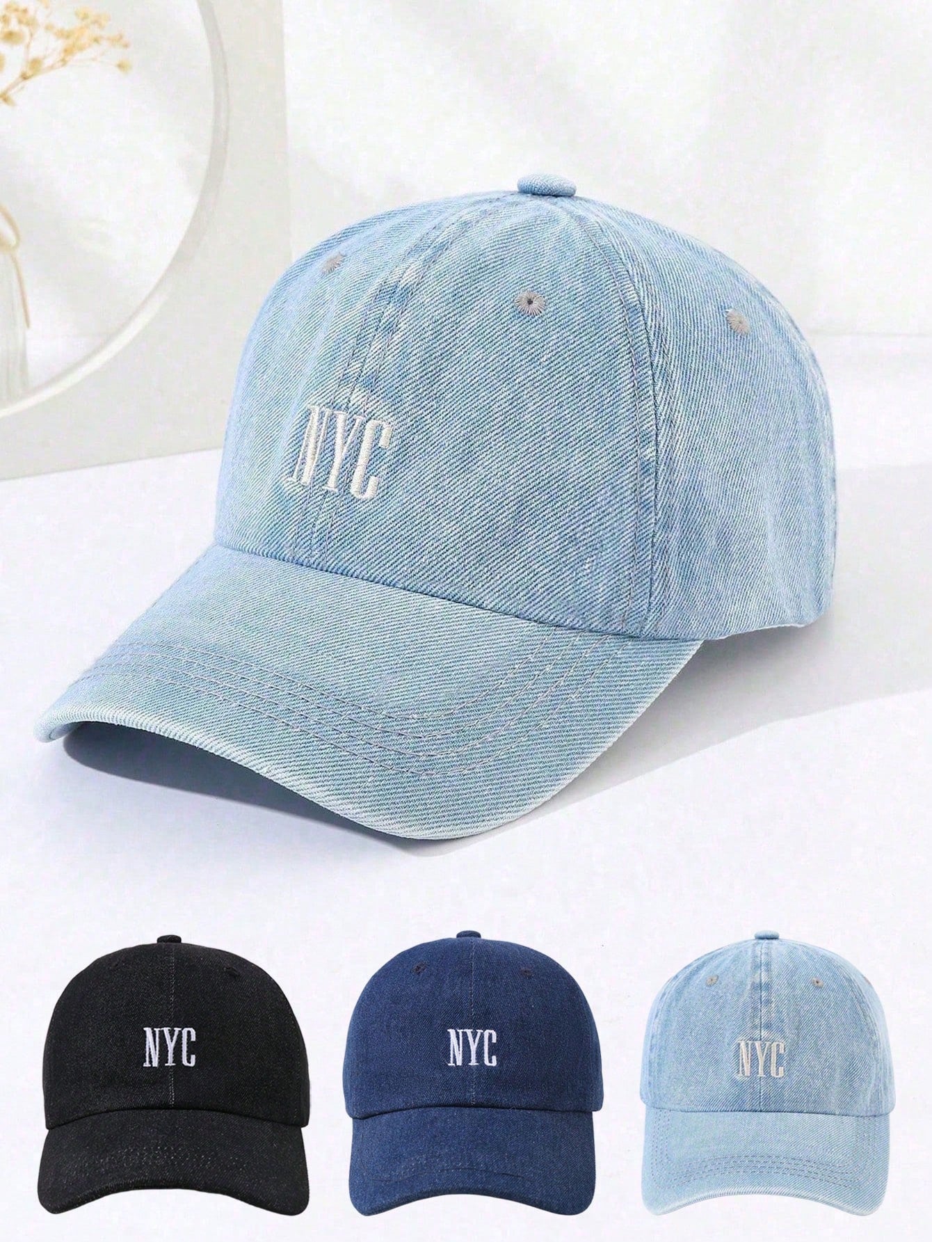 DAZY 1pc New York Embroidered Baseball Cap- Unisex, Adjustable Breathable Snapback, Retro New York Street Style Hat
