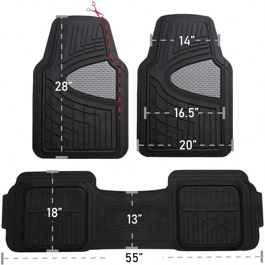 FH Group Car Floor Mats- Heavy-Duty Rubber Floor Mats For Cars Universal Fit Full Set Trimmable Automotive Floor Mats Climaproof Floor Mats For Most Sedan SUV Truck Floor Mats Purple Gift