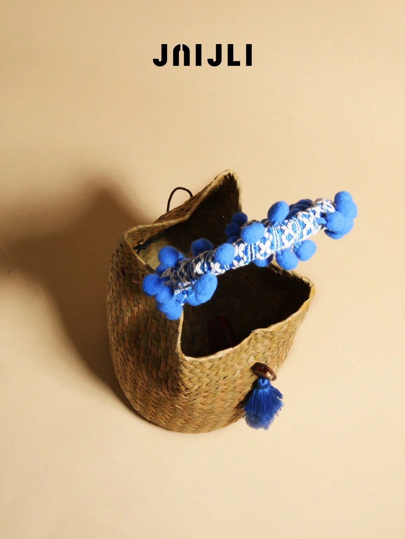 JNIJLI 1pc Boho Vacation Retro Style Tassel Handmade Straw Bucket Bag, Handbag, French Vintage Woven Bag, Versatile For Daily Commute, Fashion Business Casual, Travel Vacation, Beach Wedding, Picnic