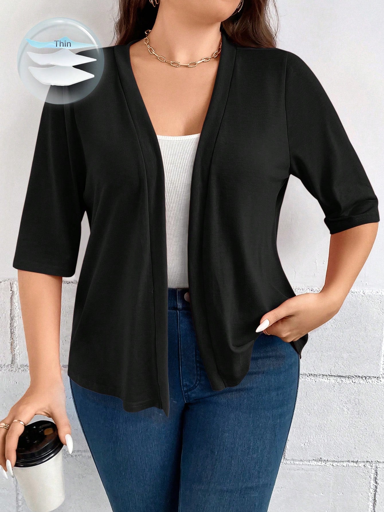 LUNE Plus Size Fall Women Clothes Leopard Print 3/4 Sleeve Everyday Casual Bomber Jacket Back To School Clothes For Autumn & Winter