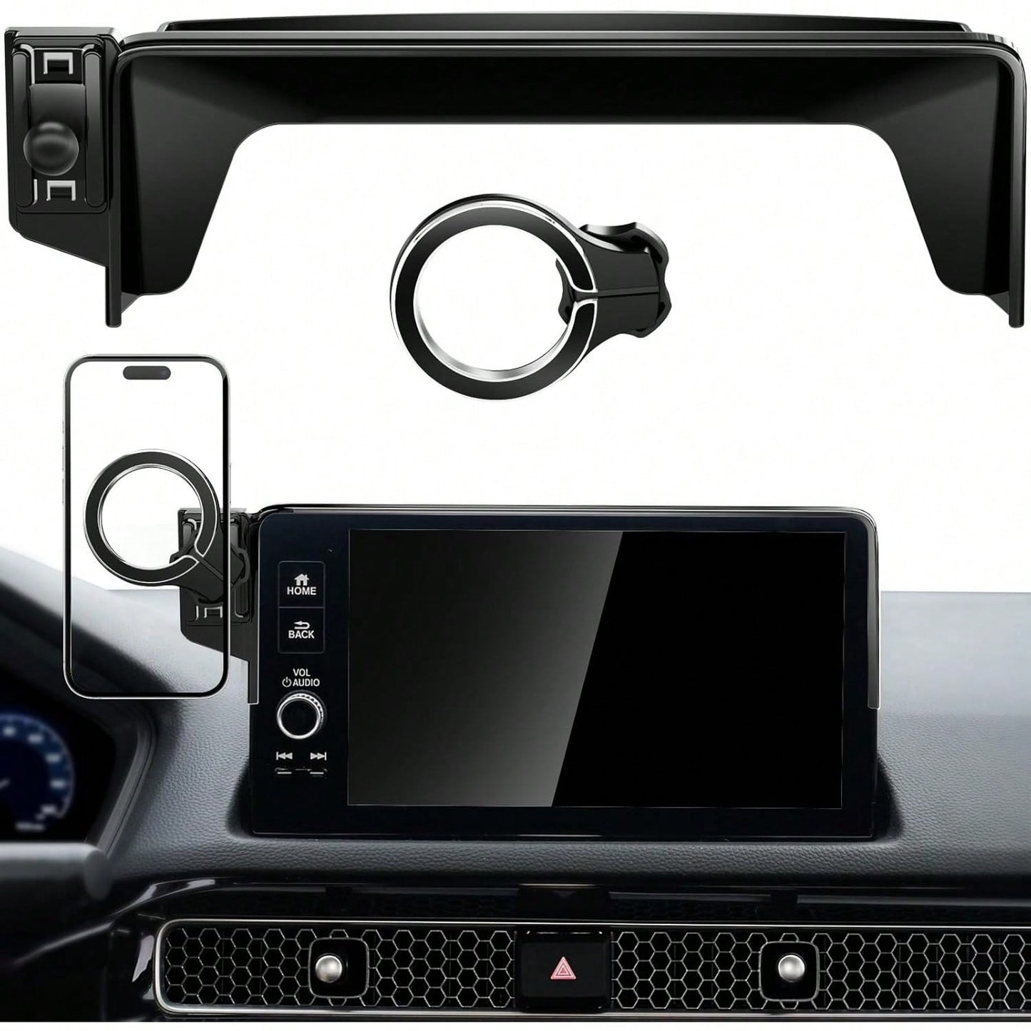 Magnetic Phone Holder For Civic 11th Gen 2022 2023 2024 2025 2026, 360° Car Screen Phone Mount Made For Civic Hatchback Sedan Touchscreen