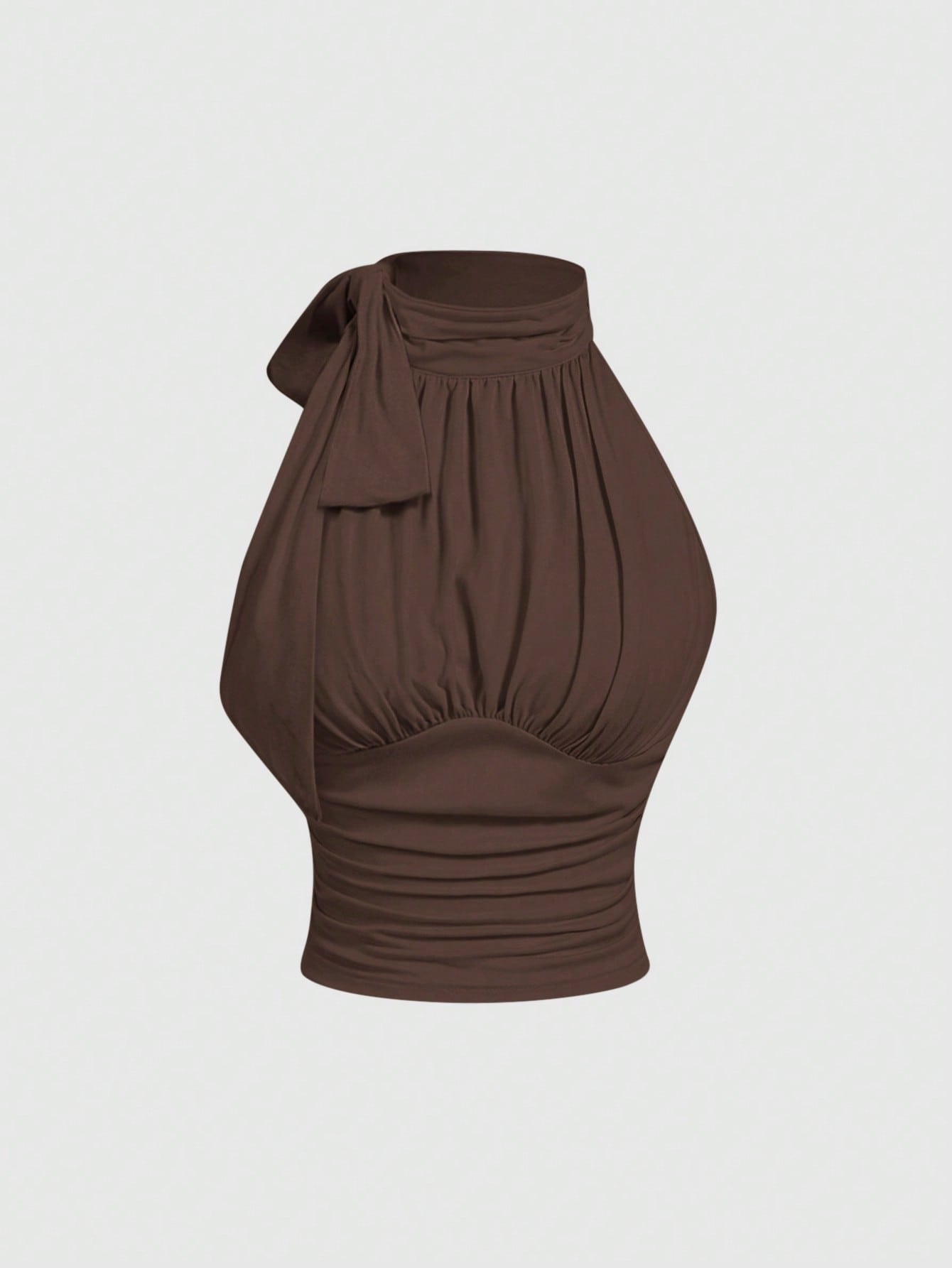 MOD Mock Neck Butterfly Applique Drawstring Ribbed Honey Top