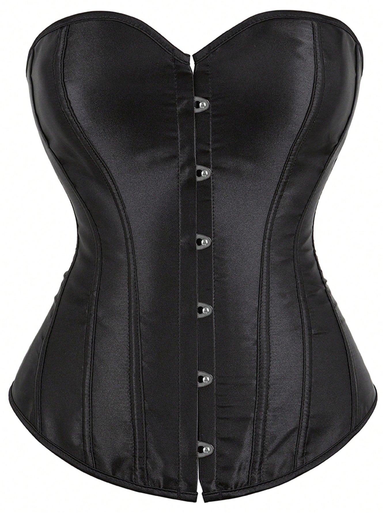 Plus Size Women Solid Color Bandeau Top, New Year Party, Valentine's Day Holiday Corset Top Black Summer