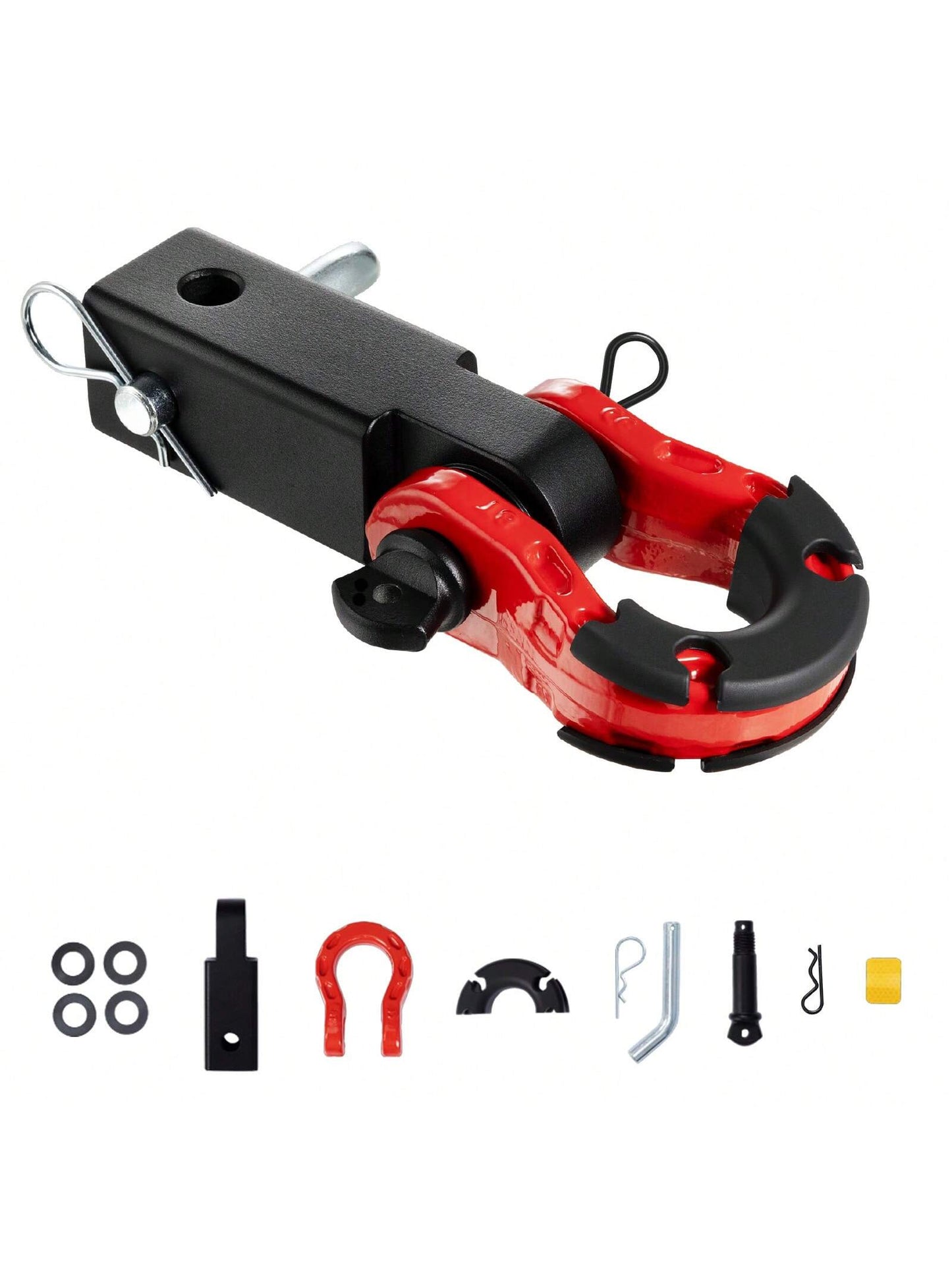 Shackle Hitch Receiver For 2" Receivers, Breaking Strength 44100 Lbs-66000 Lbs, D-Ring Shackle With Trailer Hitch Lock Pin, Heavy Duty Towing Accessory For Truck, SUV Recovery, Aluminum Alloy Or Alloy