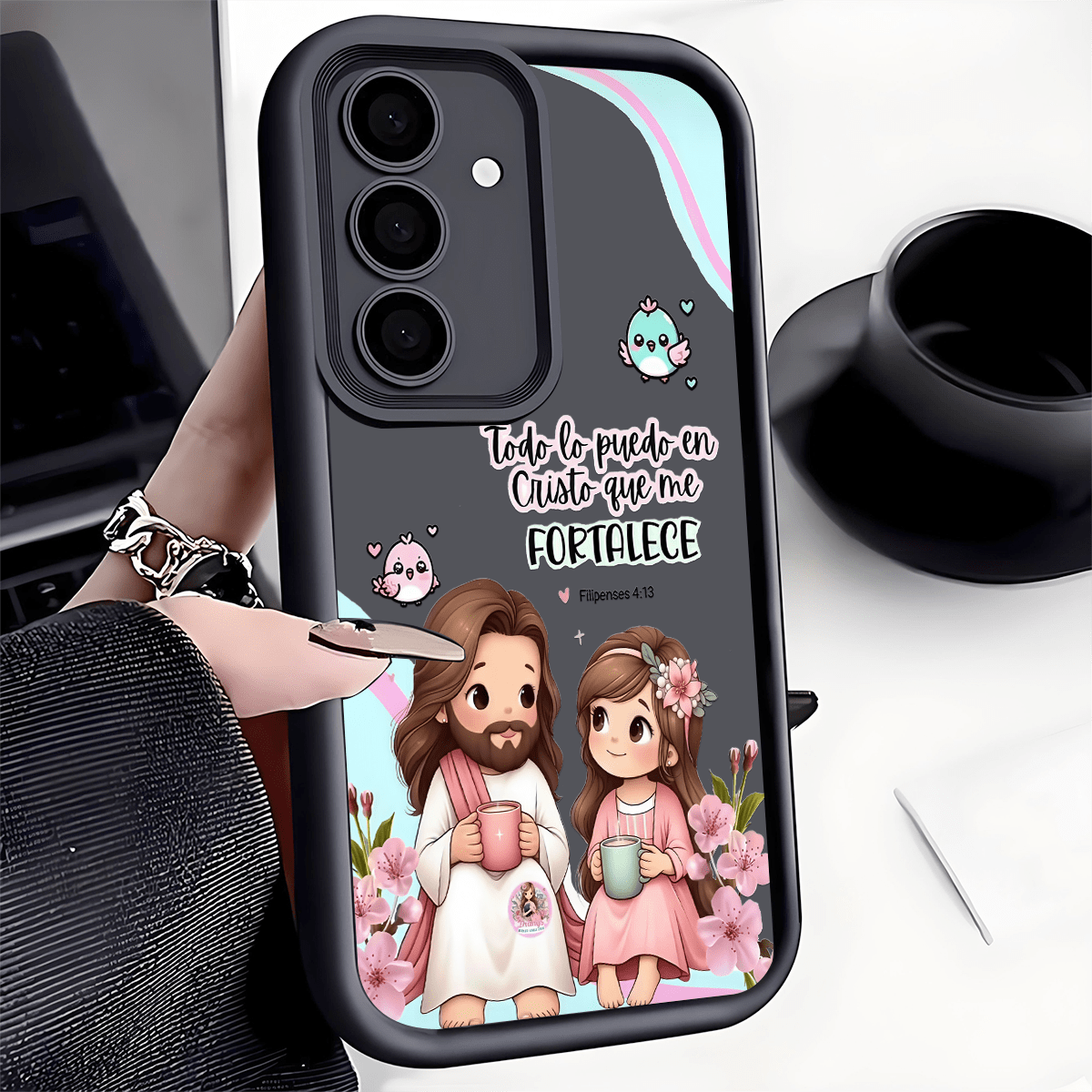 Shockproof Religious Mythological Character Elements Fashion Phone Cases Cartoon Religious Inspirational Slogan Phone Case, Anti-Slip Protective Cover Compatible With IPhone, Compatible With Honor, Co
