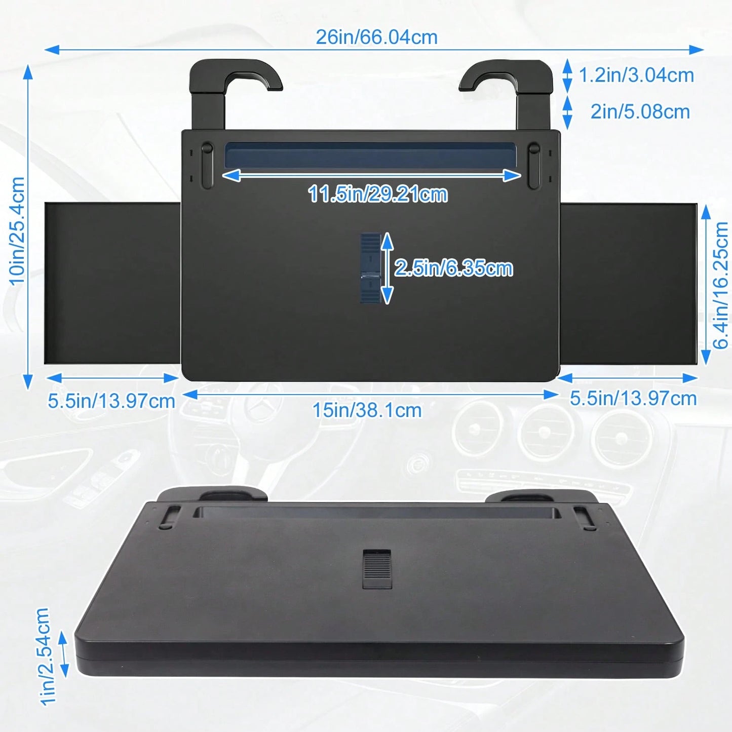 Steering Wheel Tray, Laptop Stand, Car Dining Table, Retractable Car Tray, A Place To Write, Read, Eat And Work During Car Travel, Suitable For Most Vehicles