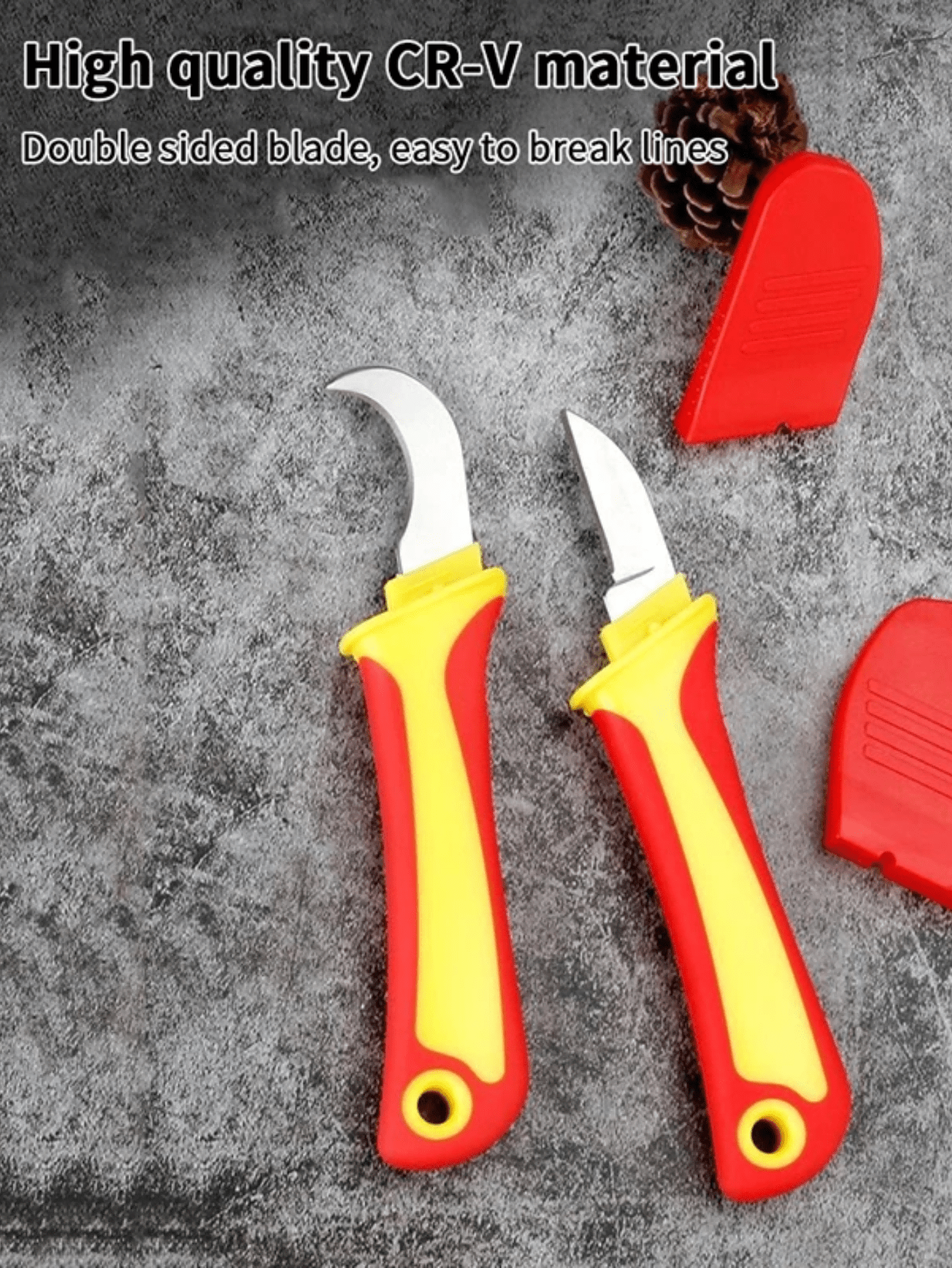 Wire Stripper, Electrician Knife, Insulated Cable Stripping Cutter, Straight Handle Hooked Fixed Blade Stripping Pliers, Manual Wire Stripping Tool