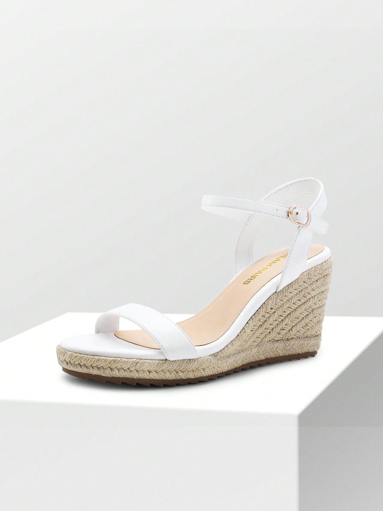 Women's Open Toe Espadrilles Wedge Sandals With Adjustable Buckle Ankle Strap And Soft Footbed Vacation Shopping Summer Dressy Sandals