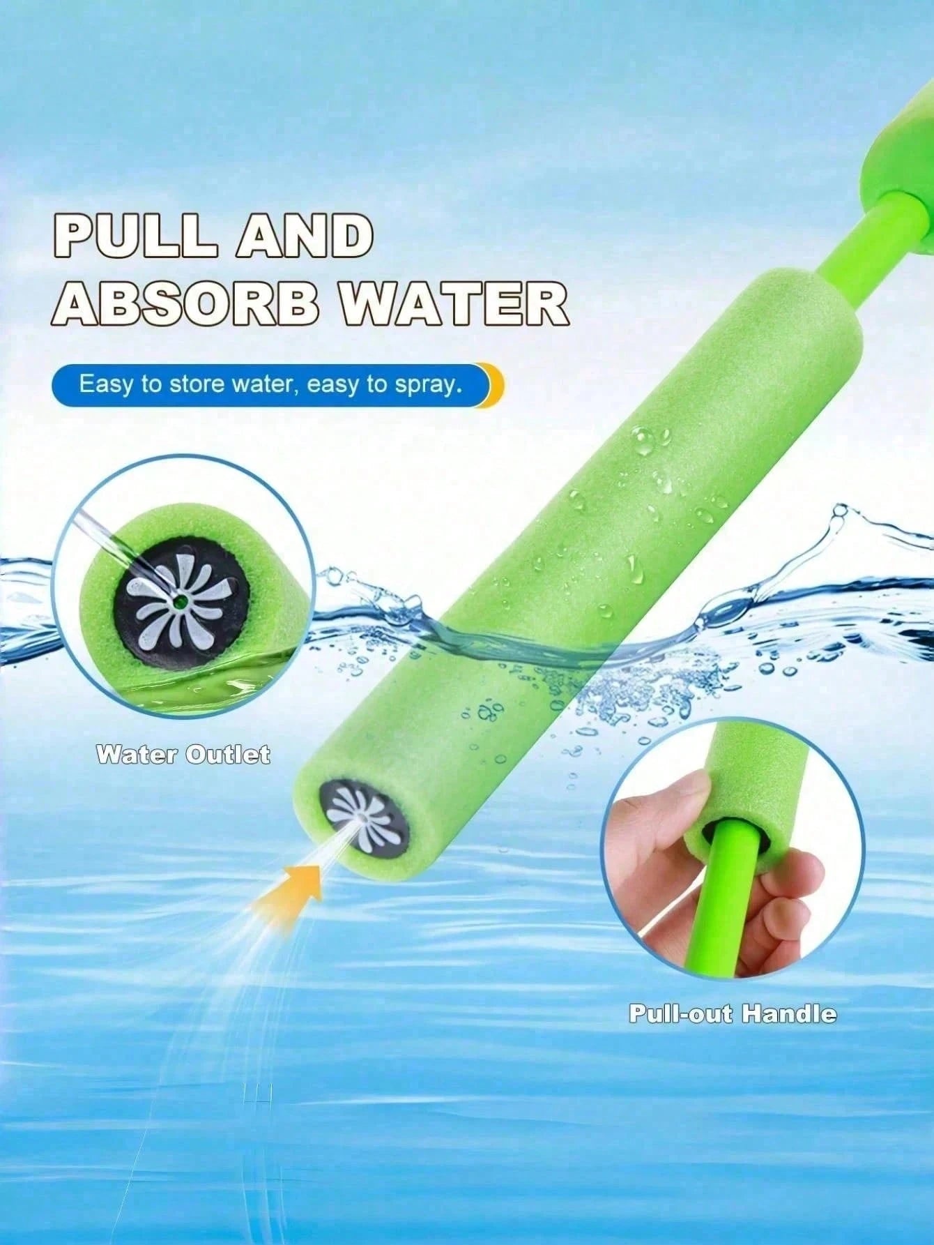 1/2/3pcs Fun Foam Water Sprayer With Ergonomic Round Handle Floating Summer Outdoor Essential For Family Gathering Pool Water Sprayer For Camping Water Park Summer Essentials Party Supplies Outdoor Wa