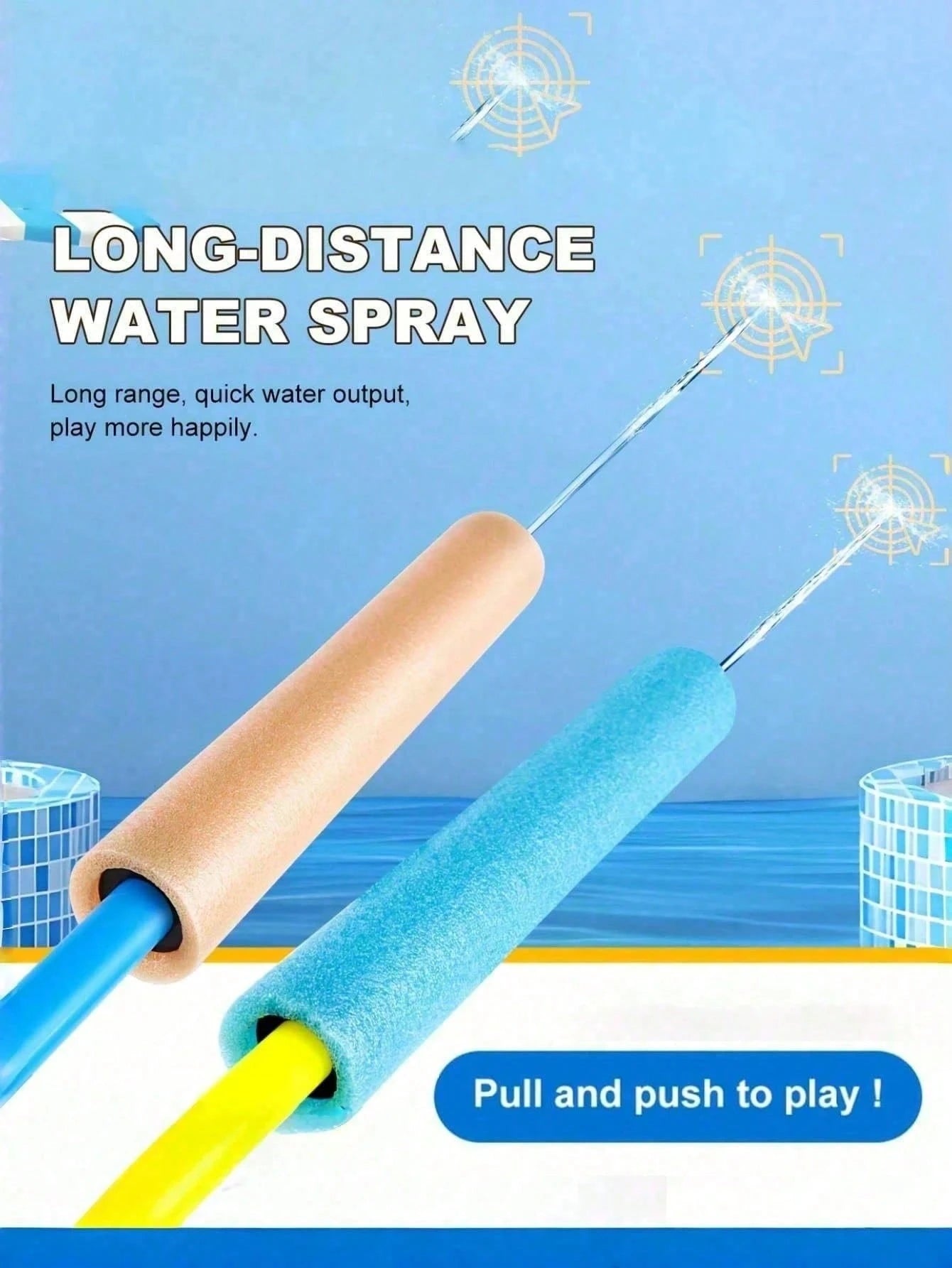1/2/3pcs Fun Foam Water Sprayer With Ergonomic Round Handle Floating Summer Outdoor Essential For Family Gathering Pool Water Sprayer For Camping Water Park Summer Essentials Party Supplies Outdoor Wa