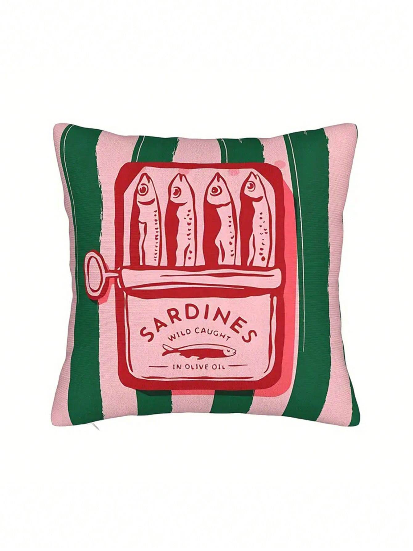 1/2/4 Pcs Herring Pattern, Colorful Minimalist Food Design Retro Decorative Throw Pillow Covers, Suitable For Living Room, Bedroom, Sofa, Bedding Decoration, Soft Machine Washable Cushion Covers (17.7