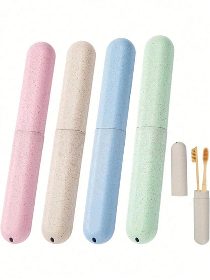 1/2/4pcs Portable Travel Toothbrush Holder, Breathable Toothbrush Storage Box, Dustproof Toothbrush Cover, Toothpaste/Toothbrush Case In 4 Colors, Suitable For Home Daily, Outdoor Travel, Business, Ca