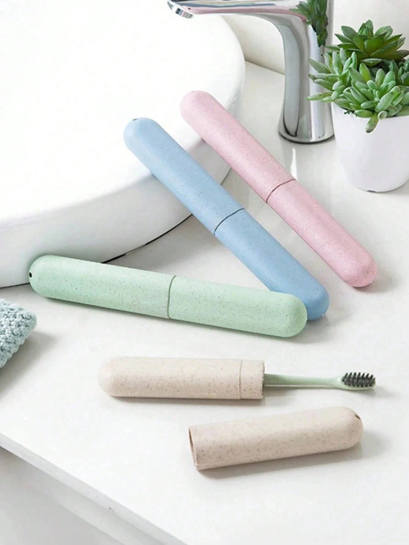 1/2/4pcs Portable Travel Toothbrush Holder, Breathable Toothbrush Storage Box, Dustproof Toothbrush Cover, Toothpaste/Toothbrush Case In 4 Colors, Suitable For Home Daily, Outdoor Travel, Business, Ca