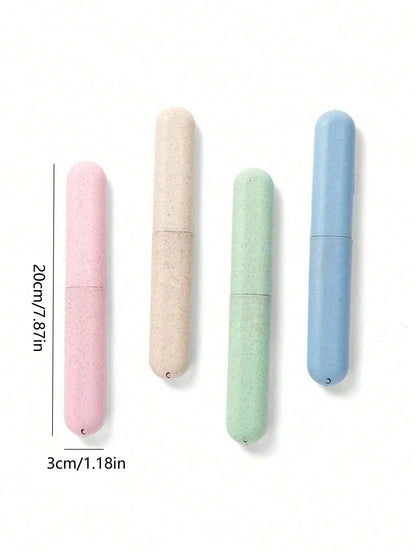 1/2/4pcs Portable Travel Toothbrush Holder, Breathable Toothbrush Storage Box, Dustproof Toothbrush Cover, Toothpaste/Toothbrush Case In 4 Colors, Suitable For Home Daily, Outdoor Travel, Business, Ca