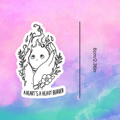 1/2/5 Pcs Hand-Held Fire Demon, Representing Love And Life, Also Implies That Love Brings Responsibility, Pain And Struggle Vinyl Sticker- Durable Matte End, Self-Adhesive Bumper Sticker, Suitable Fo