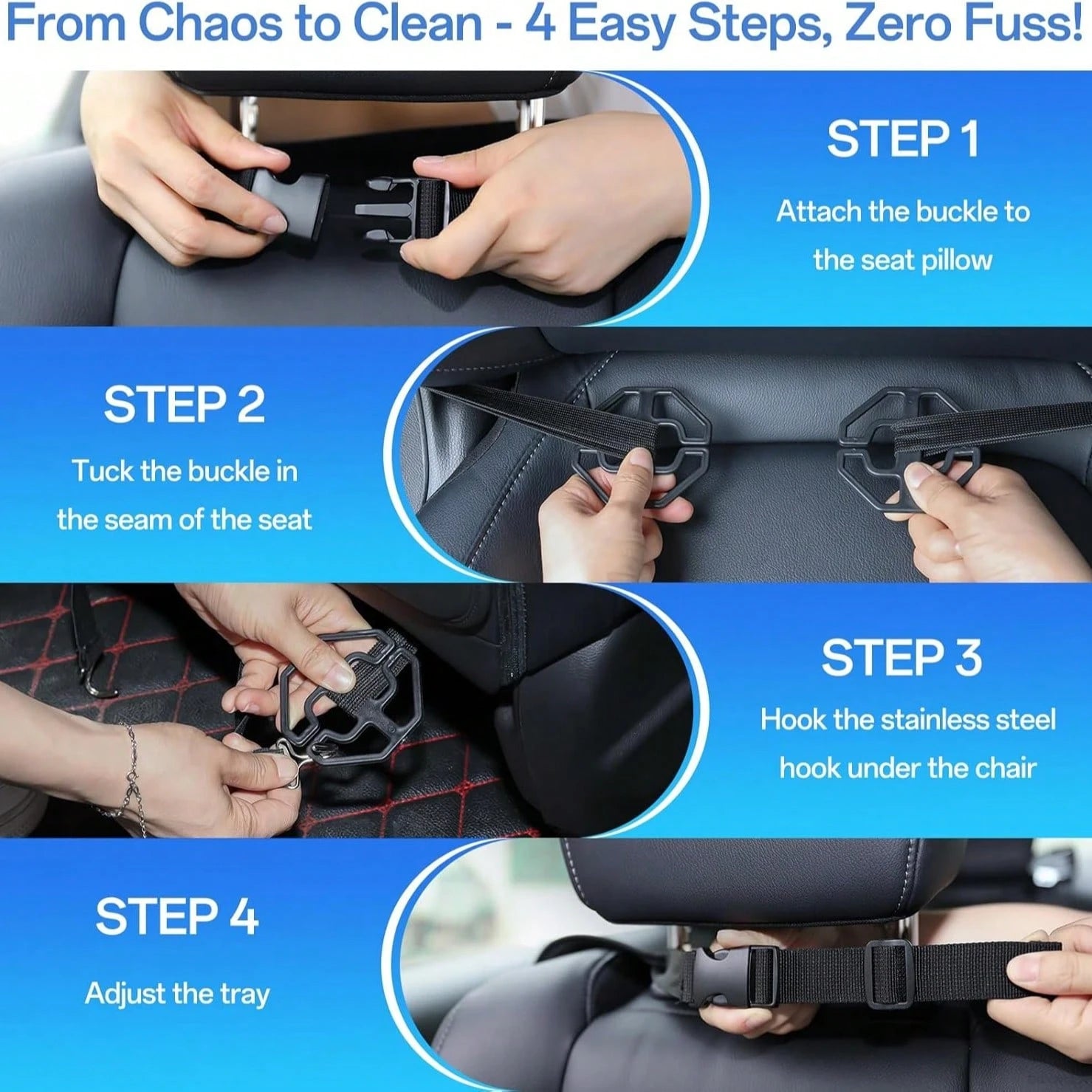 1/2pcs Car Seat Back Organizer, Waterproof Kick Mats With Storage Pockets, Universal Travel Accessories For Family