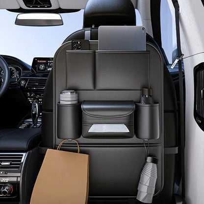 1/2pcs Car Seat Back Organizer, Waterproof Kick Mats With Storage Pockets, Universal Travel Accessories For Family