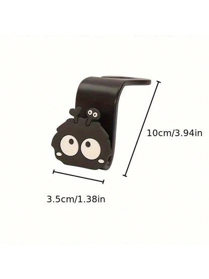 1/2pcs Cute Cartoon Charcoal Ball Car Seat Hooks, Universal Automotive Accessories, Perfect For Hanging Handbags, Wallets And Jackets
