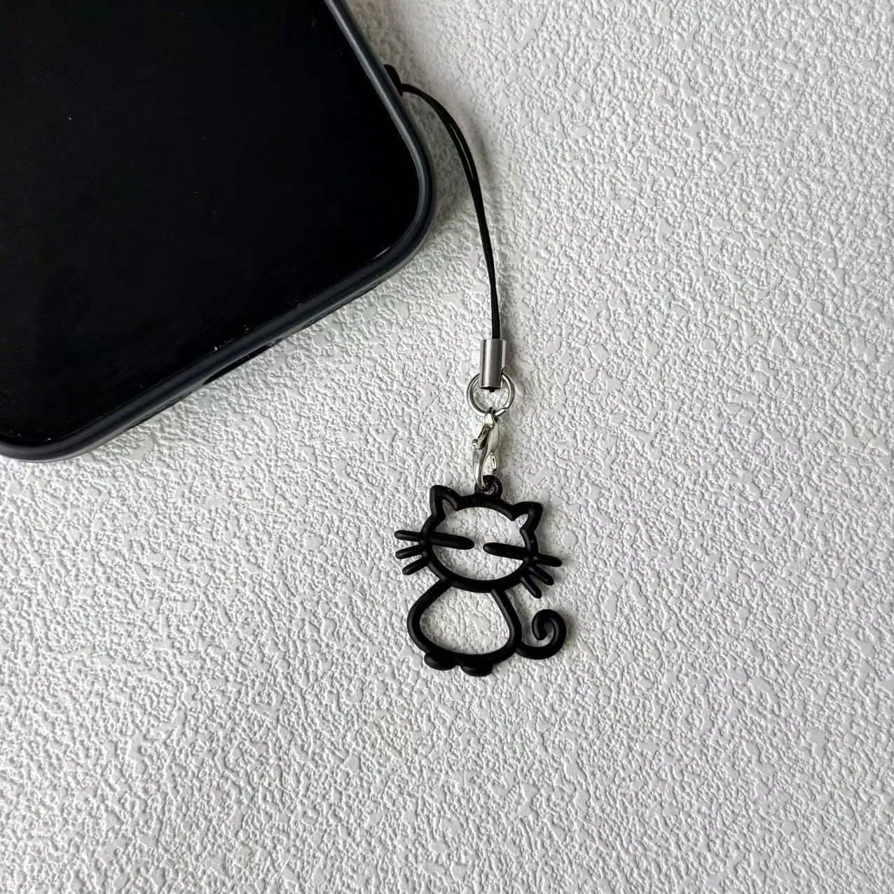 1/2pcs Hollow Cat Phone Chain Pendant, Fresh Girly Phone Chain, Simple Versatile Phone Decoration, Holiday Accessory, Universal USB Drive Exquisite Small Pendant