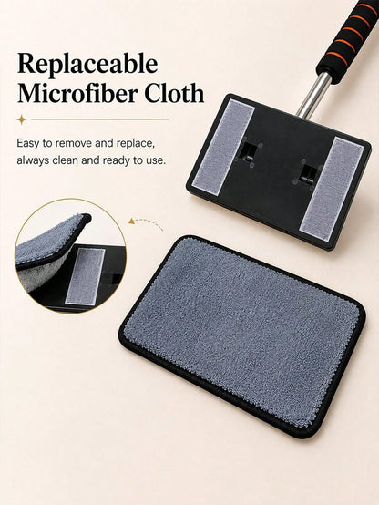 1/3/4pcs Retractable Windshield Cleaning Tool Set, Multi-Functional Car Cleaning Supplies, Telescopic Car Glass Cleaning Brush With Metal Pole And Detachable Washable Microfiber Cloth, For Interior Gl