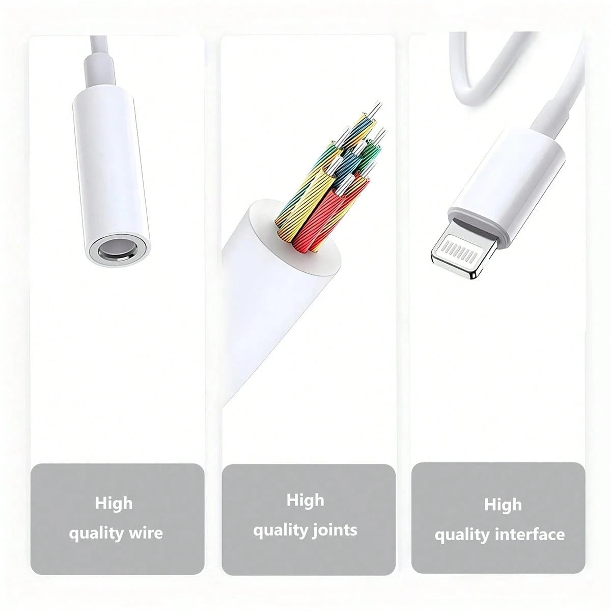 1/3pcs Lightning To 3.5mm Audio Adapter, Compatible With IPhone 14 13 12 11 Series Phones, Lightning Port To Headphone Jack Converter Cable