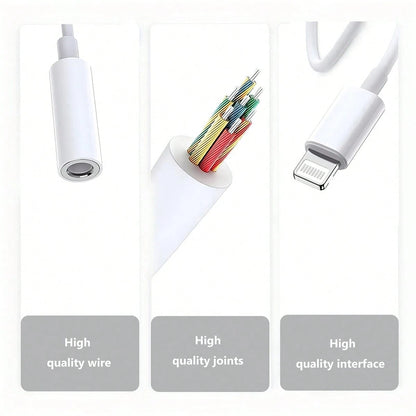 1/3pcs Lightning To 3.5mm Audio Adapter, Compatible With IPhone 14 13 12 11 Series Phones, Lightning Port To Headphone Jack Converter Cable