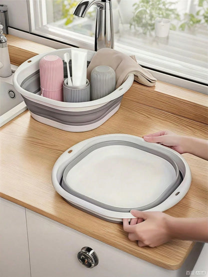 1/3pcs Portable Folding Wash Basin, Thickened Plastic Folding Basin, Travel Wash Basin, Multi-Functional Folding Wash Basin, Large Capacity Storage Basin, Durable, Space-Saving, Travel, Home, Outdoor