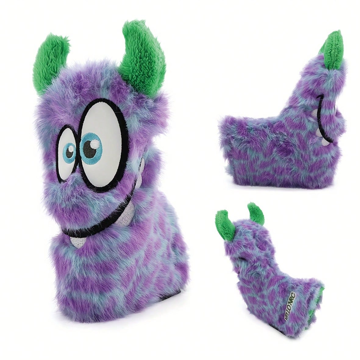 1/4pcs Funny Cartoon Animal Golf Club Head Covers, With Adjustable Number Tag- Made Of Faux Fur, Purple/Green- Protect Golf Clubs, Fit For Putter, Driver/Fairway Wood/Hybrid- Creative Golf Gift For