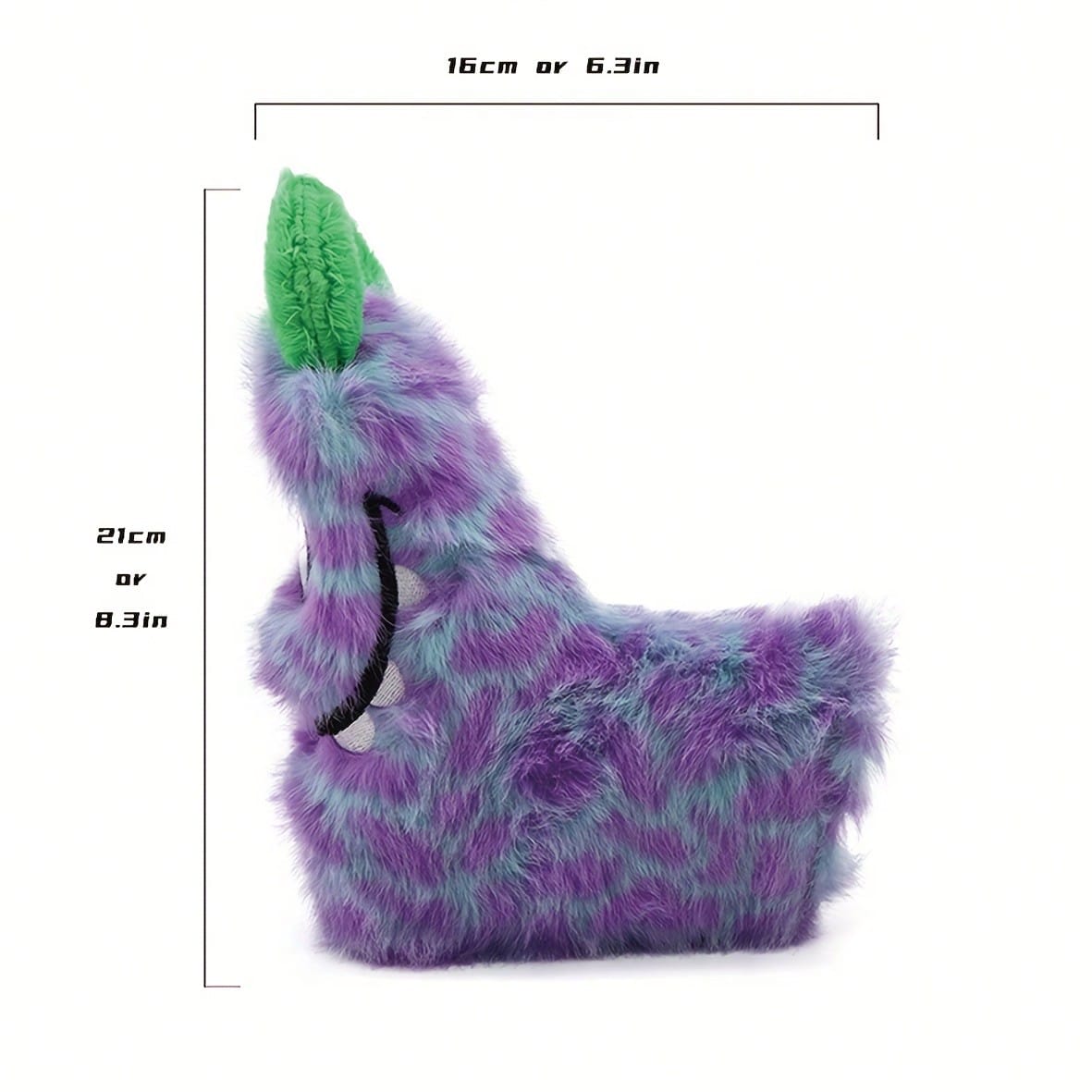 1/4pcs Funny Cartoon Animal Golf Club Head Covers, With Adjustable Number Tag- Made Of Faux Fur, Purple/Green- Protect Golf Clubs, Fit For Putter, Driver/Fairway Wood/Hybrid- Creative Golf Gift For