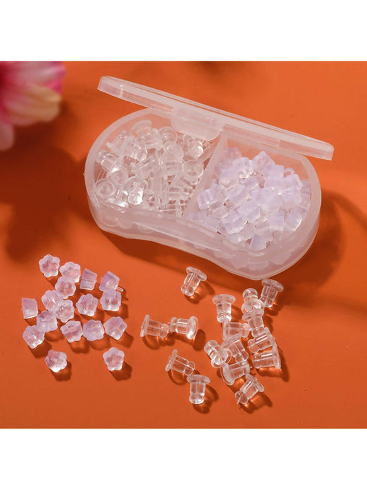 1 Box 2 Styles Earring Back Plug DIY Earring Hooded Earring Back Scrunchie Accessory 5mm Women's Fashion Earrings