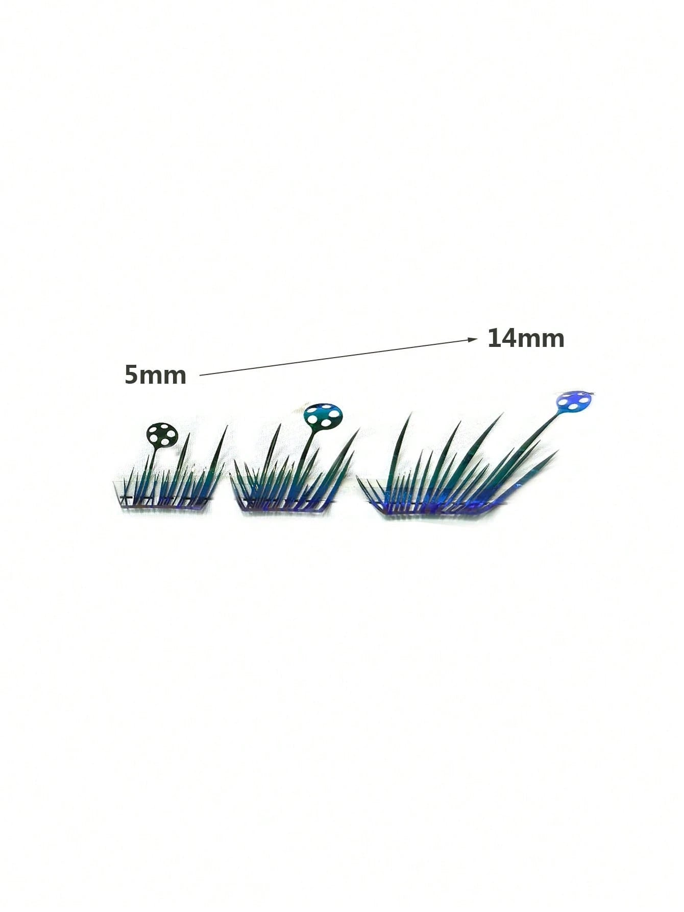 1 Box 6-Row 36pcs Football Theme Segmented False Eyelashes, Blue Laser Gradient Color Single Cluster Eyelashes, Exaggerated Color Style For Party, COSPLAY, Studio Creative Photography