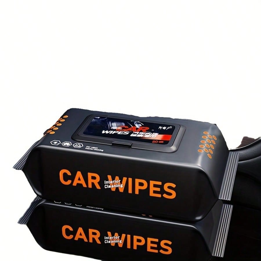 1 Pack Of 80-Pc Automotive Interior Cleaning Wet Wipes- For Leather Cleaning, Stain Removal, No Residue, Car Cleaning Wipes,Car Accessories