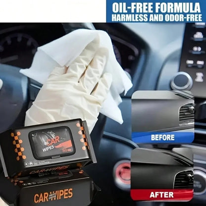 1 Pack Of 80-Pc Automotive Interior Cleaning Wet Wipes- For Leather Cleaning, Stain Removal, No Residue, Car Cleaning Wipes,Car Accessories
