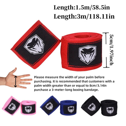 1 Pair Boxing Hand Wraps For Men And Women Adults, Combat Sports Hand Protection Elastic Hand Wraps, Suitable For Muay Thai, Taekwondo, Boxing Training (Non-Elastic)