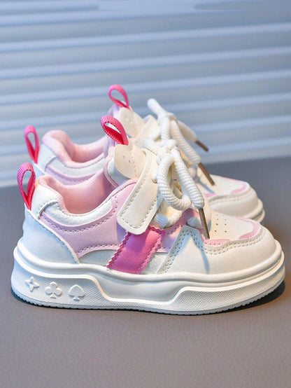 1 Pair Fashionable Autumn/Winter New Style Children's Sports Shoes Korean Version Soft Sole Girls' Skate Shoes Non-Slip Comfortable Casual Shoes
